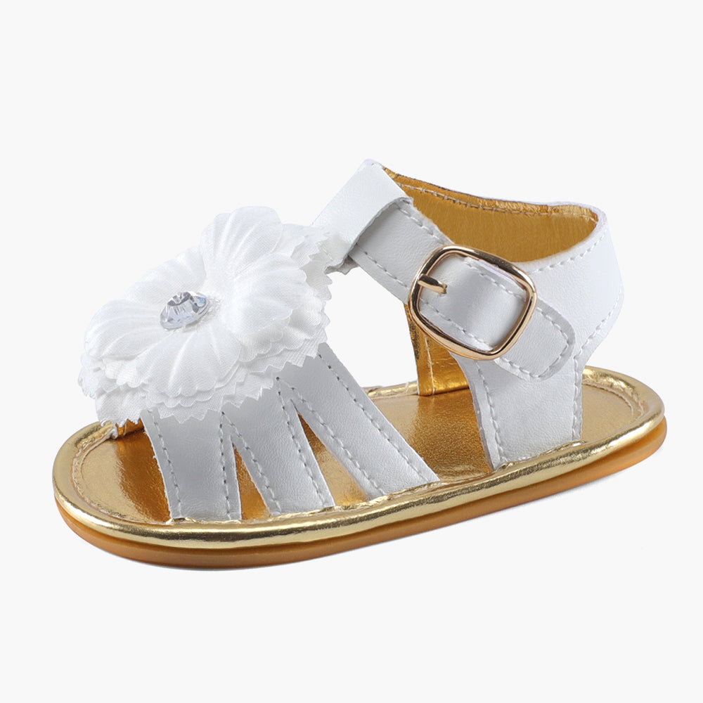 ESTAMICO Baby Girls Flower Summer Shoes Soft Rubber Sole Infant Toddler Prewalker Dress Sandals