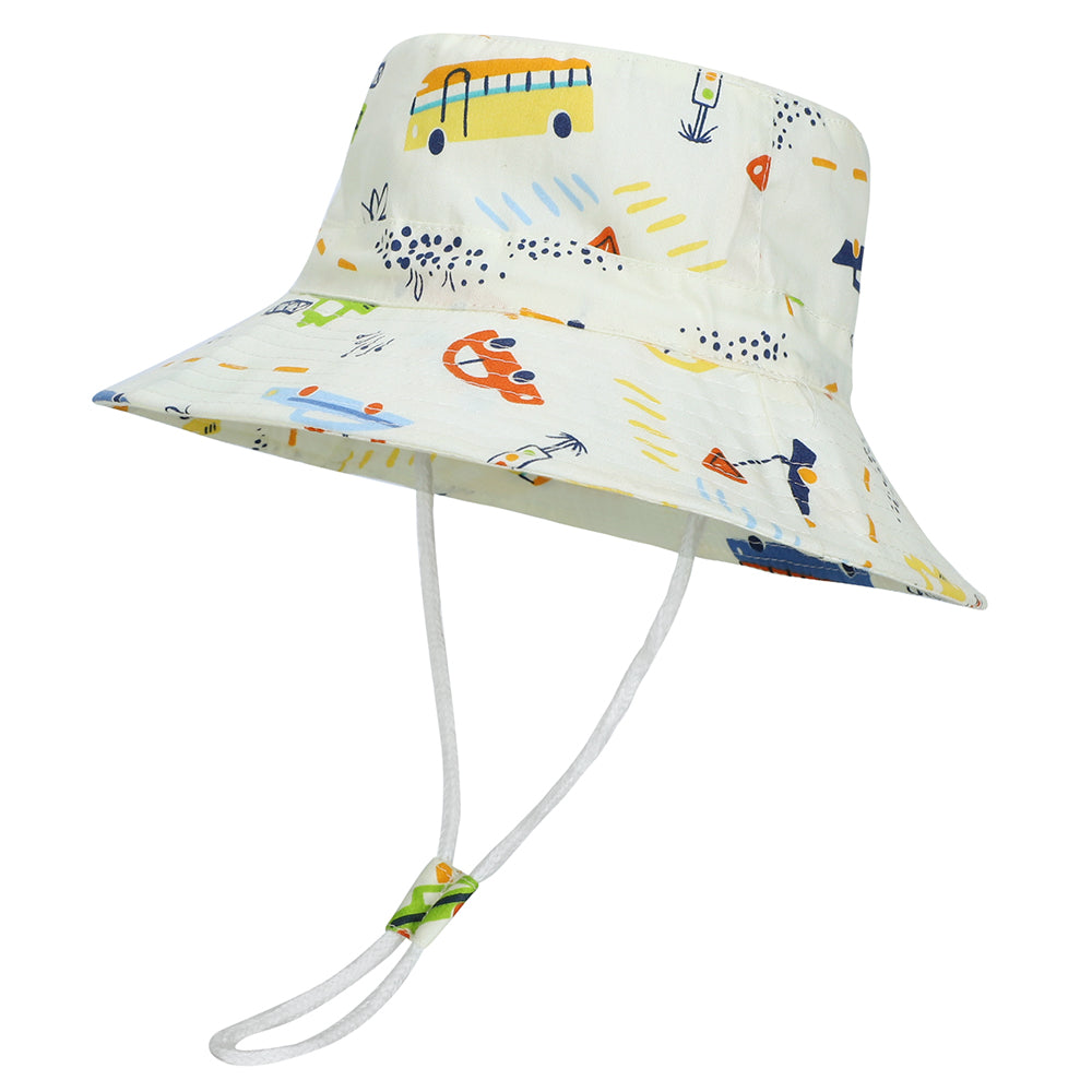 ESTAMICO Baby Boys Girls Wide Brim Chin-Strap Bucket Hat UPF 50+ Sun P