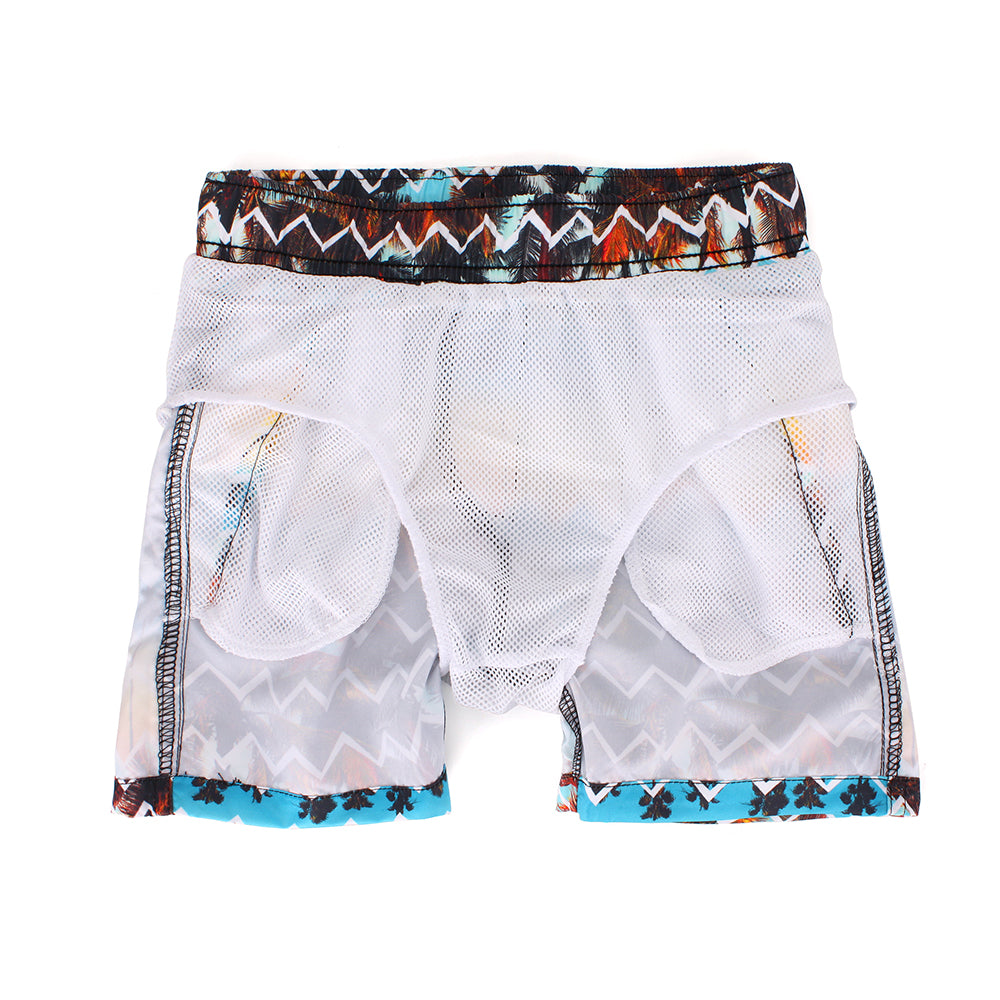 ESTAMICO Boys' Quick Dry Beach Swim Trunk Hawaii Printed Board Shorts with Pockets