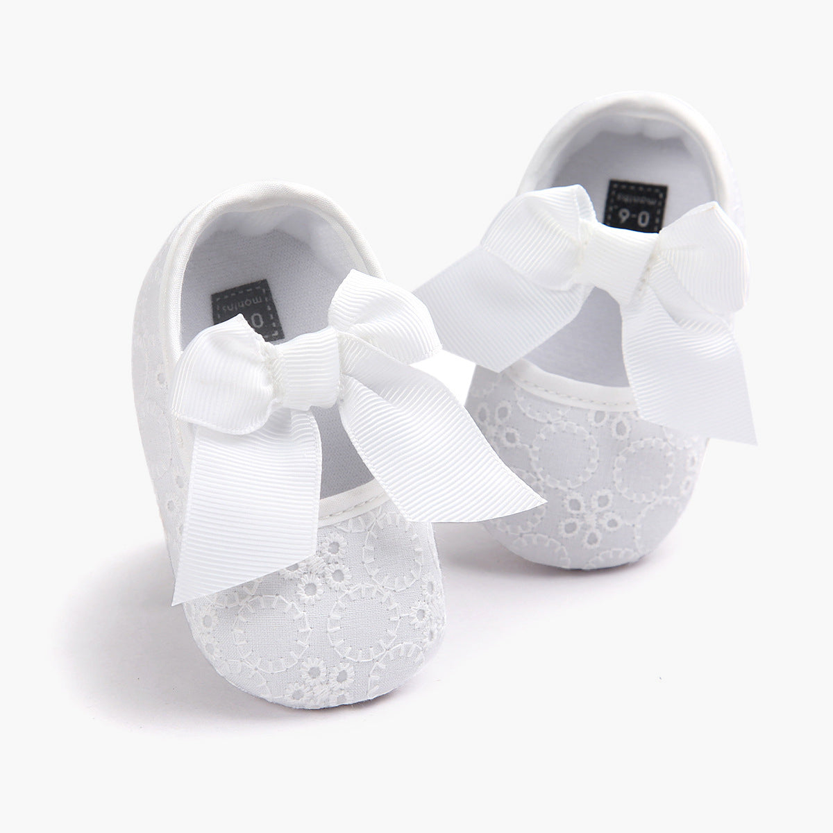 ESTAMICO Baby Girls Princess Bowknot Soft Sole Cloth Crib Shoes Sneaker