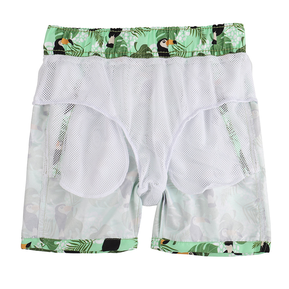 ESTAMICO Boys' Quick Dry Beach Swim Trunk Shark Printed Board Shorts with Pockets