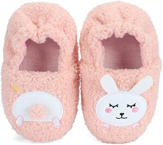 ESTAMICO Toddler Girls' Bunny Slipper Cartoon Rabbit Warm Winter House Shoes