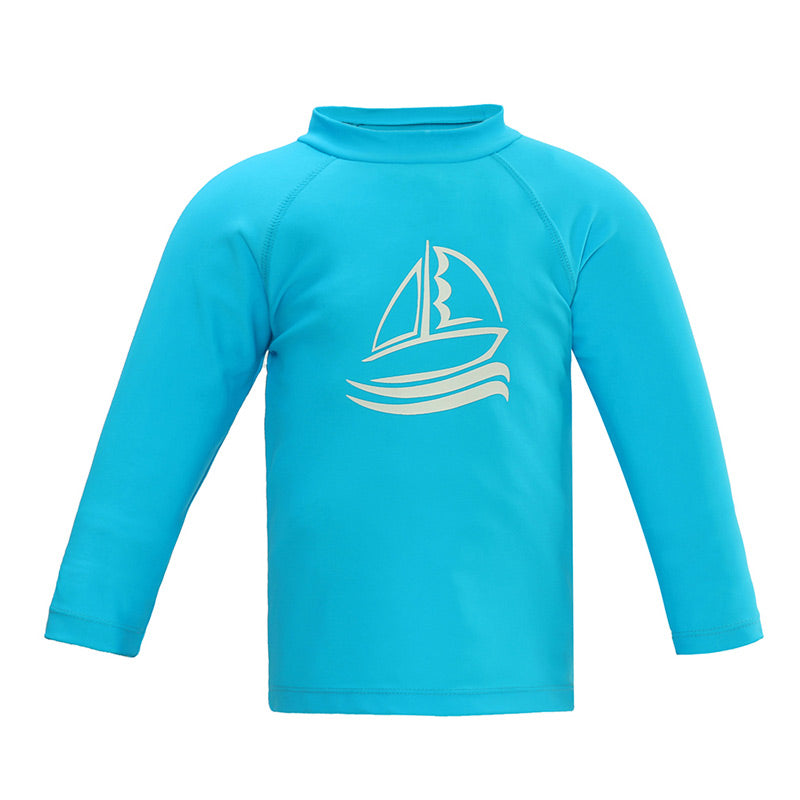 Estamico Boys' Long Sleeve Swimwear Sailing Boat Rash Guard Athletic T